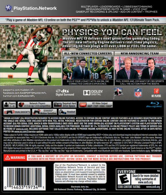 Madden NFL 13 — box-2D-back (US)