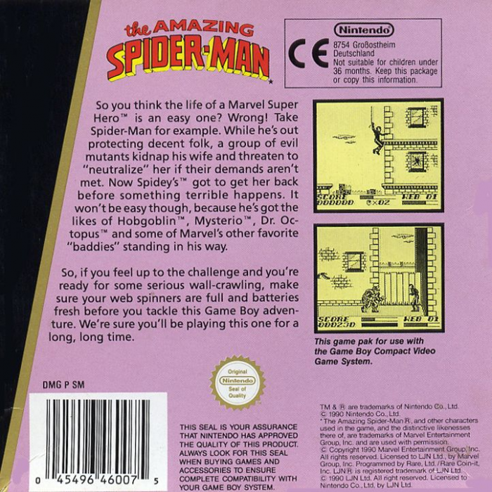 The Amazing Spider-Man — box-2D-back (EU)