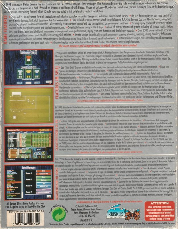 Manchester United Premier League Champions — box-2D-back (EU)