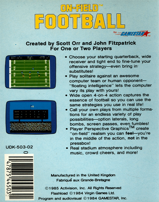 On Field Football — box-2D-back (EU)