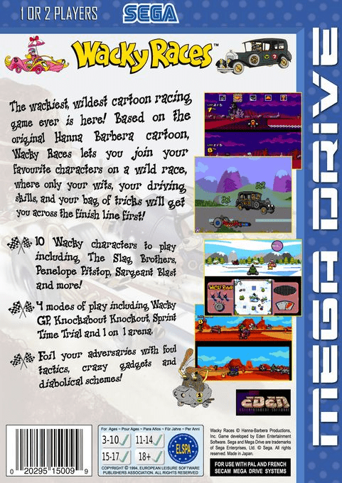 Wacky Races — box-2D-back (EU)