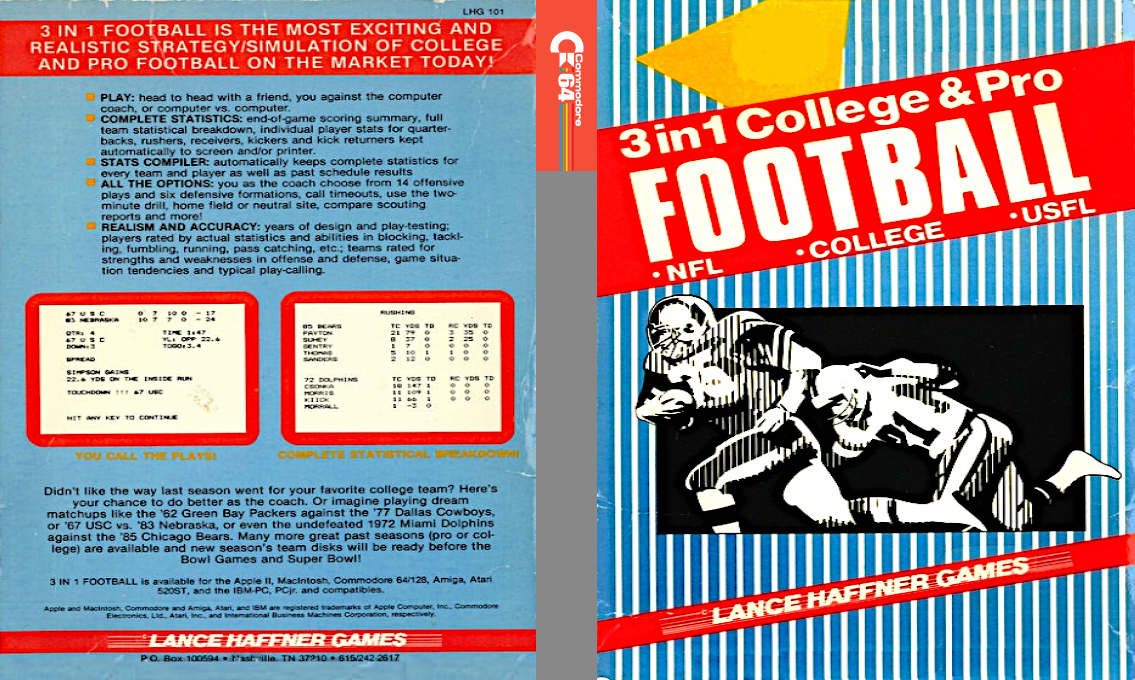 3 in 1 College & Pro Football — box-texture (US)