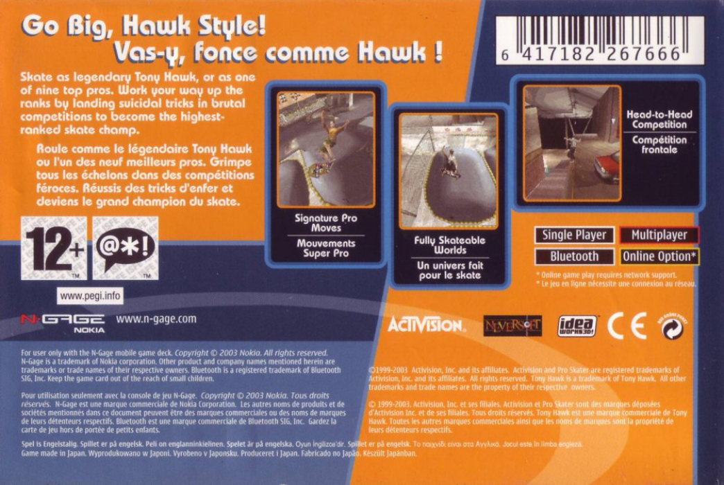 Tony Hawk's Pro Skater — box-2D-back (EU)