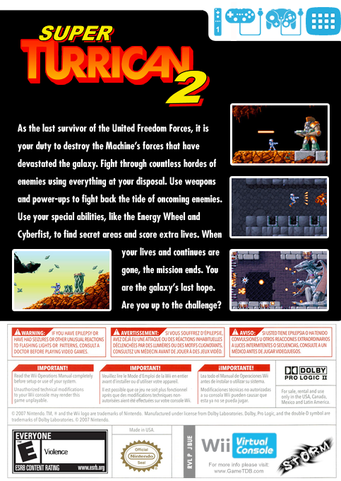 Super Turrican 2 — box-2D-back (US)