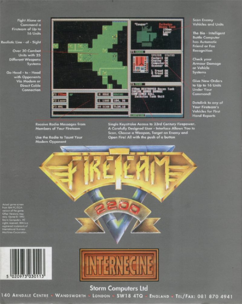 Fireteam 2200 — box-2D-back (UK)