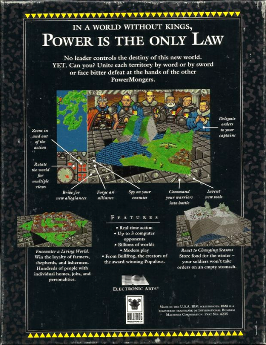 PowerMonger — box-2D-back (US)