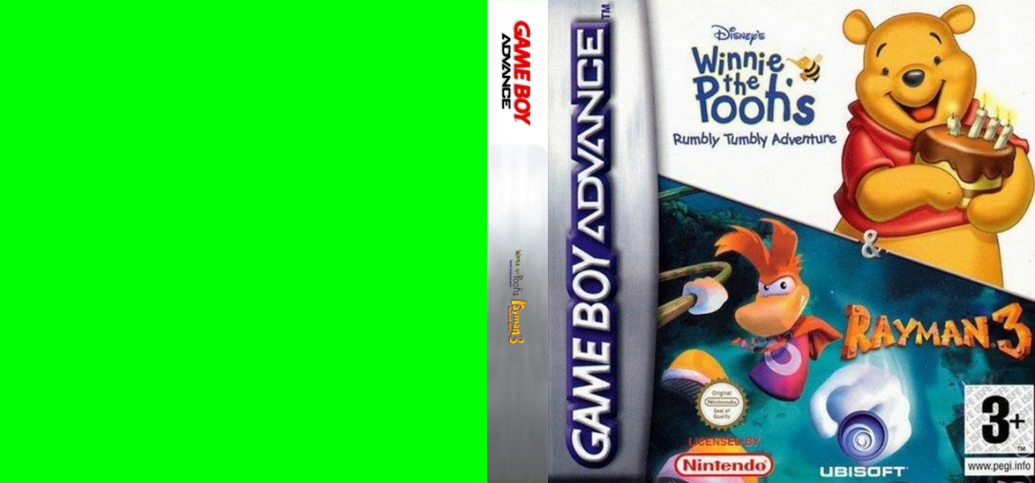 Winnie The Pooh's Rumbly Tumbly Adventure And Rayman 3 — box-texture (EU)