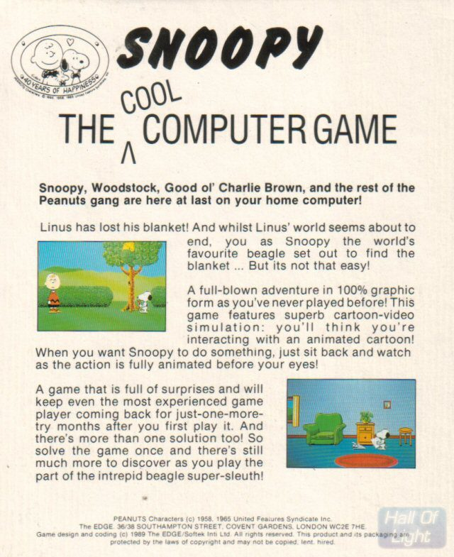 Snoopy - The Cool Computer Game — box-2D-back (EU)