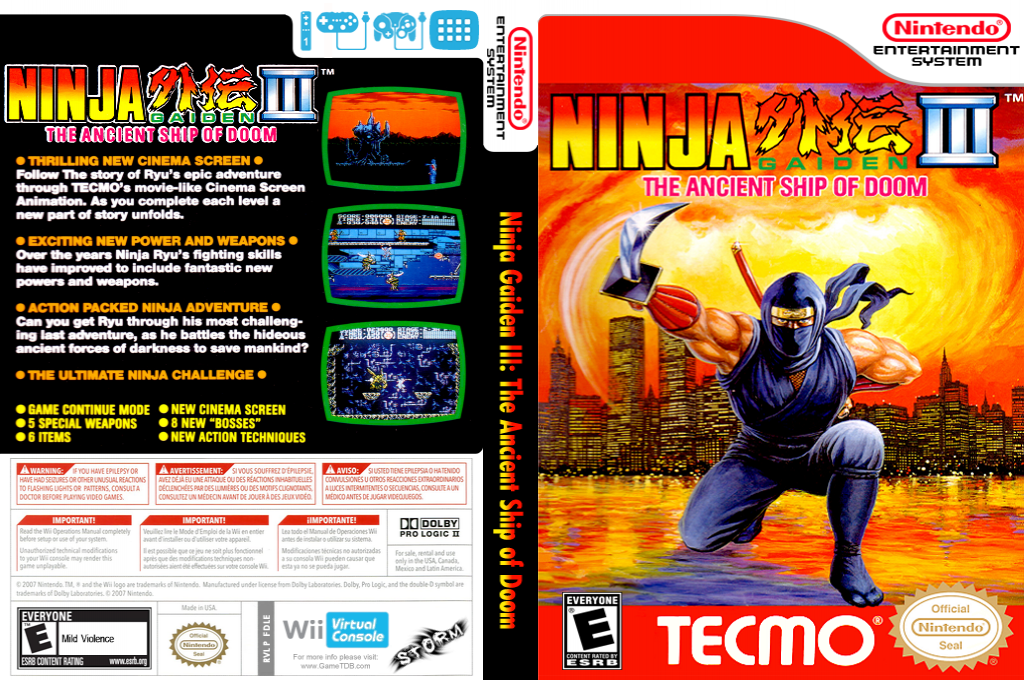 Ninja Gaiden 3 - The Ancient Ship Of Doom — box-texture (US)