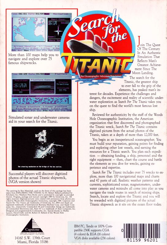 Search For The Titanic — box-2D-back (US)