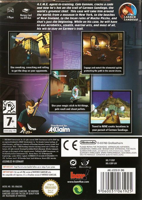 Carmen Sandiego - The Secret of the Stolen Drums — box-2D-back (EU)