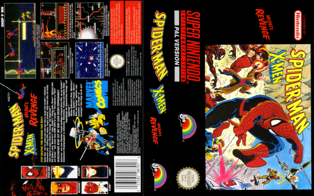 Spider-man And The X-men - Arcade's Revenge — box-texture (EU)