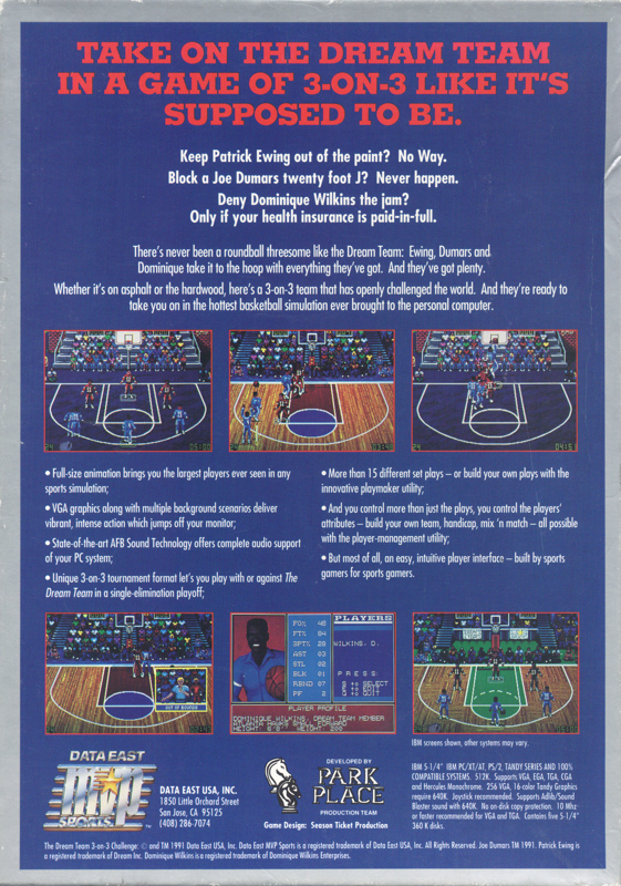 Dream Team, The - 3 On 3 Challenge — box-2D-back (US)