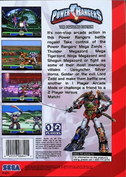 Power Rangers - The Fighting Edition — box-2D-back (US)