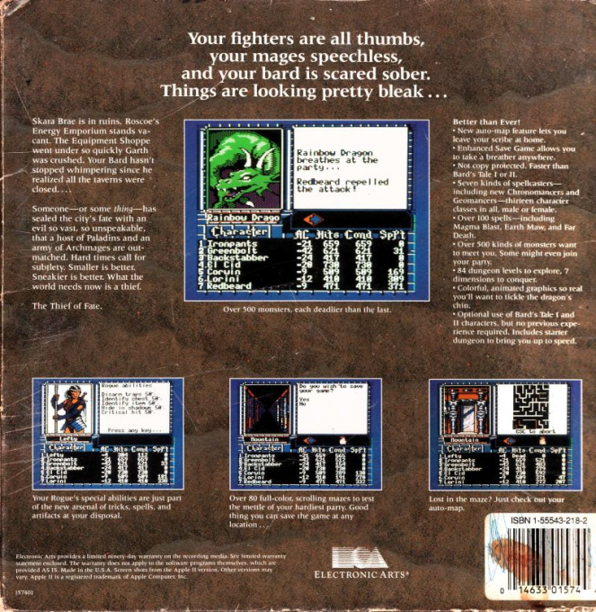 Bard's Tale 3 - The Thief Of Fate, The — box-2D-back (US)