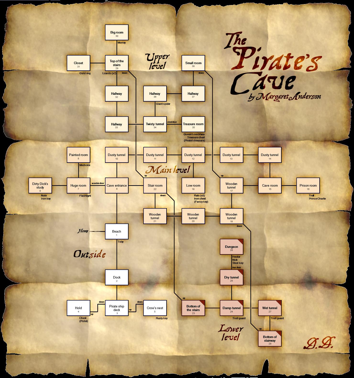 Eamon 216 - The Pirate's Cave — maps