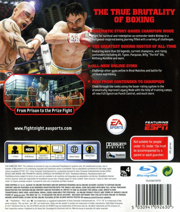 Fight Night Champion — box-2D-back (AU)
