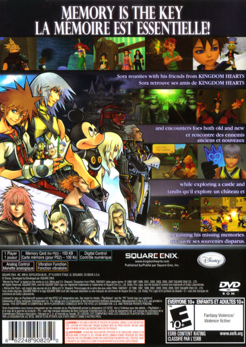 Kingdom Hearts - Re-Chain of Memories — box-2D-back (US)
