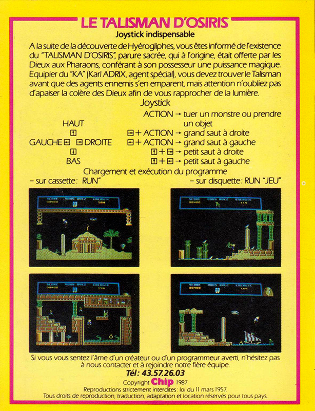 Talisman D'Osiris, Le — box-2D-back (FR)