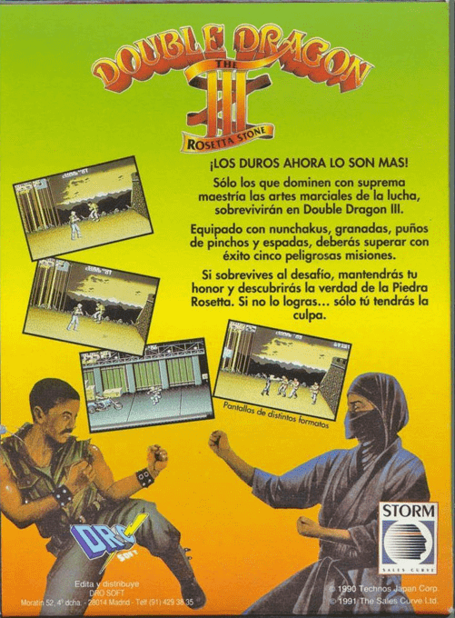 Double Dragon 3 - The Rosetta Stone — box-2D-back (SP)