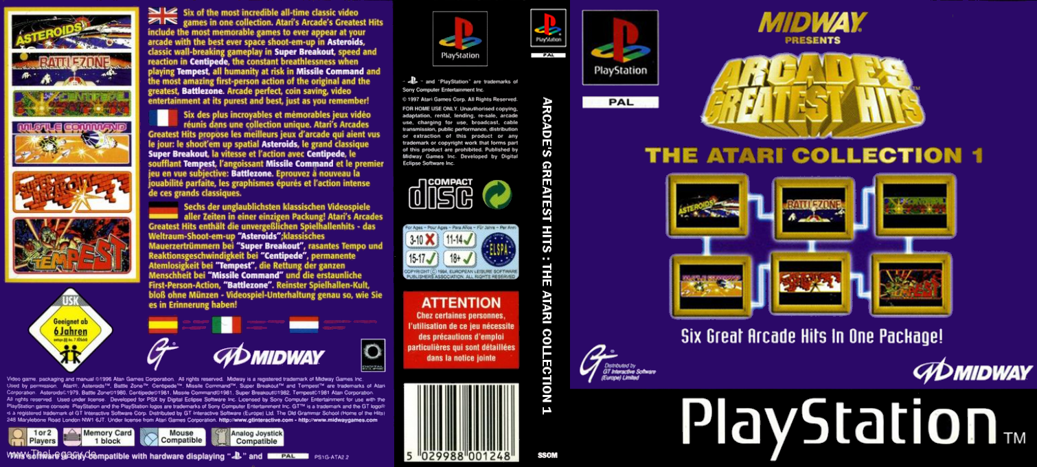 Arcade's Greatest Hits - The Atari Collection 1 — box-texture (EU)
