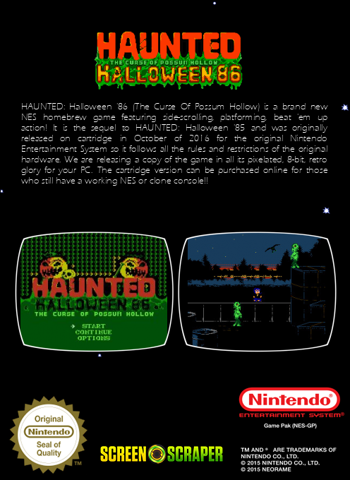 Haunted - Halloween '86 — box-2D-back (SS)
