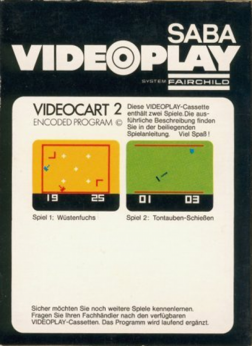 Videocart-2 - Desert Fox, Shooting Gallery — box-2D-back (DE)