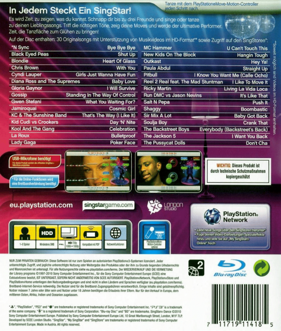 SingStar Dance — box-2D-back (DE)
