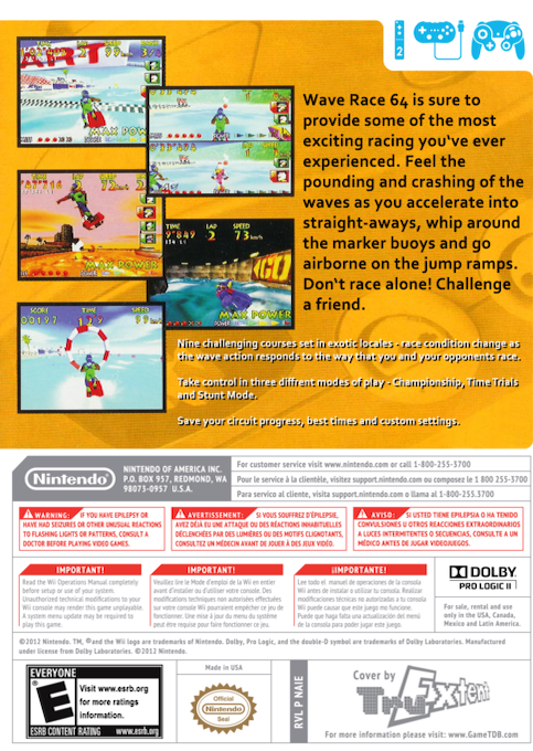 Wave Race 64 — box-2D-back (US)