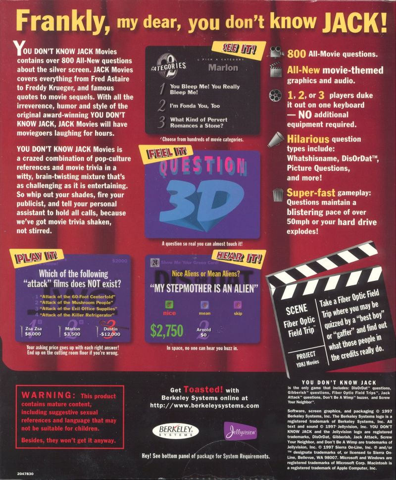You Don't Know Jack: Movies — box-2D-back (US)