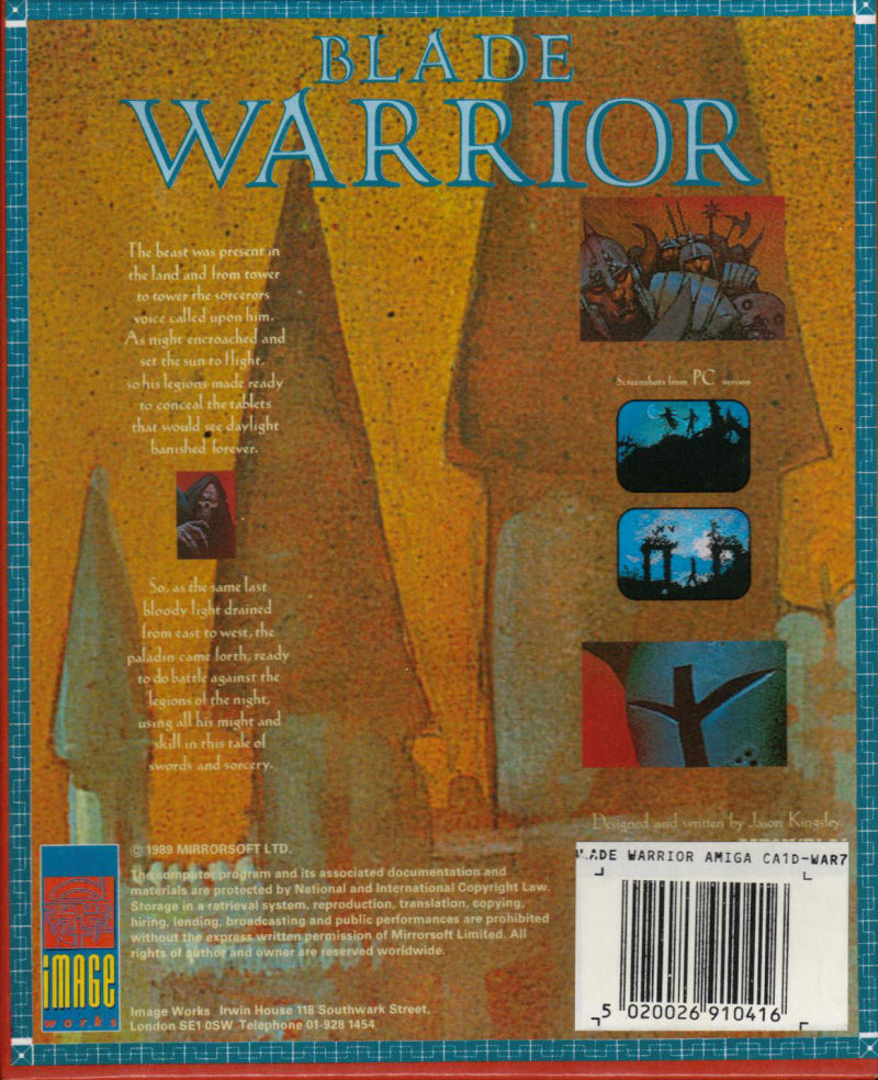 Blade Warrior — box-2D-back (EU)