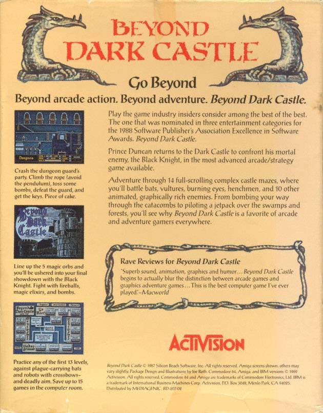Beyond Dark Castle — box-2D-back (WOR)