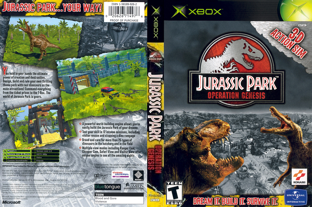 Jurassic Park - Operation Genesis — box-texture (US)