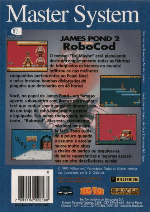 James Pond 2 - Codename RoboCod — box-2D-back (BR)