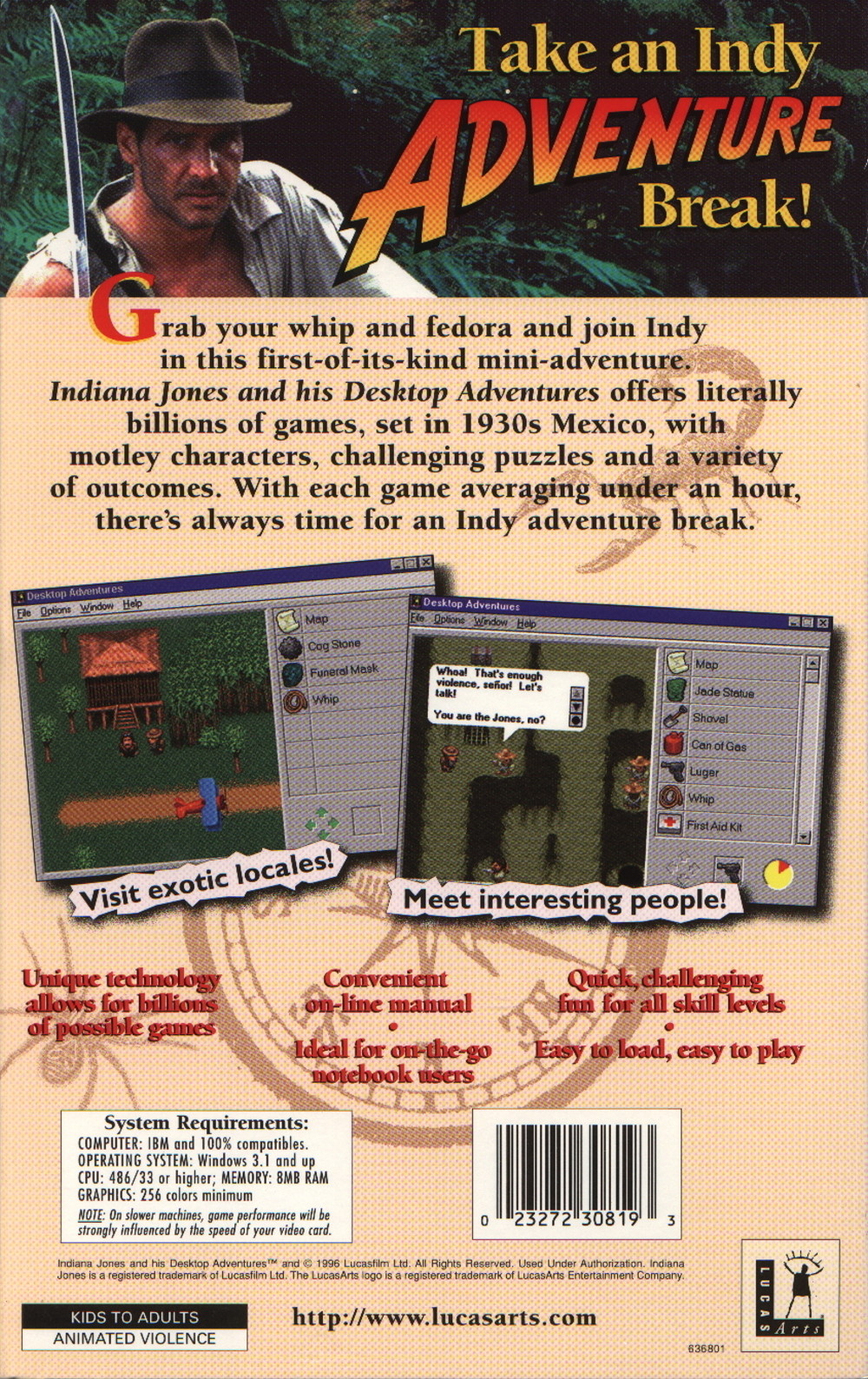 Indiana Jones and his Desktop Adventures — box-2D-back (US)