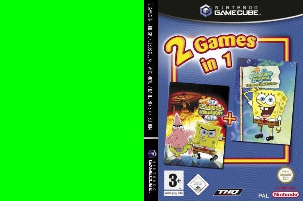2 Games in 1 - Nickelodeon SpongeBob Schwammkopf - Der Film + Nickelodeon SpongeBob Schwammkopf - Schlacht um Bikini Bottom — box-texture (DE)