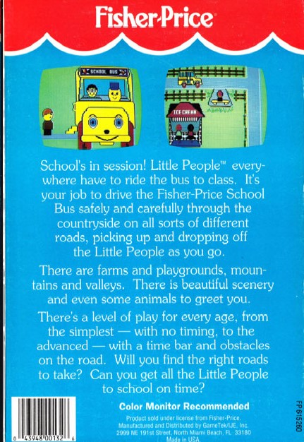 Fisher-Price : School Bus Driver — box-2D-back (WOR)