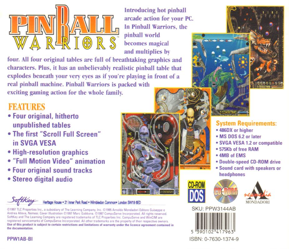 Pinball Warriors — box-2D-back (CUS)