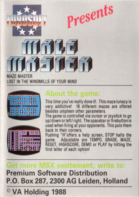Maze Master — box-2D-back (EU)