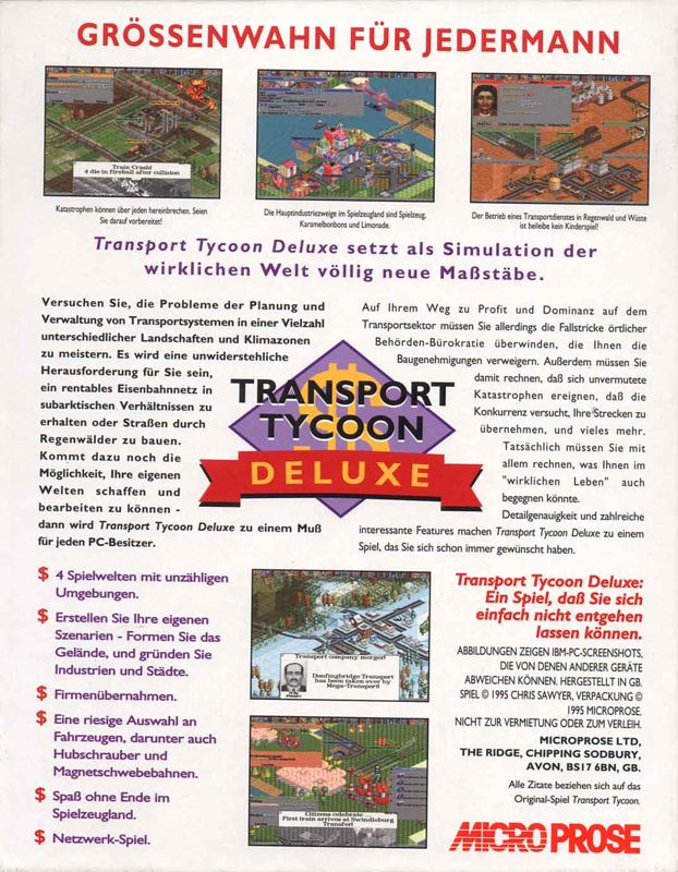 Transport Tycoon Deluxe — box-2D-back (DE)