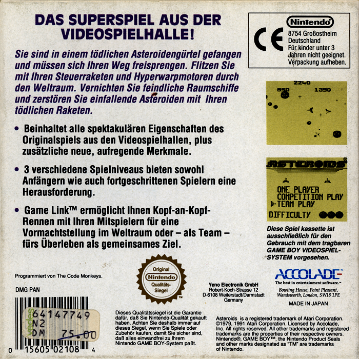 Asteroids — box-2D-back (DE)