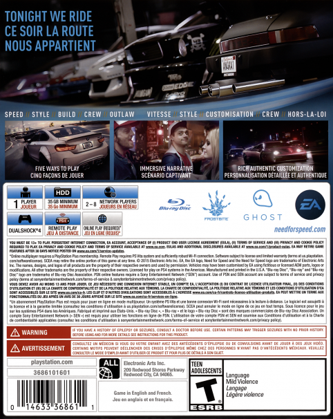 Need for Speed — box-2D-back (US)