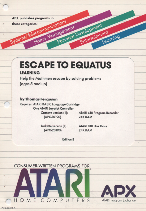 Escape to Equatus box art