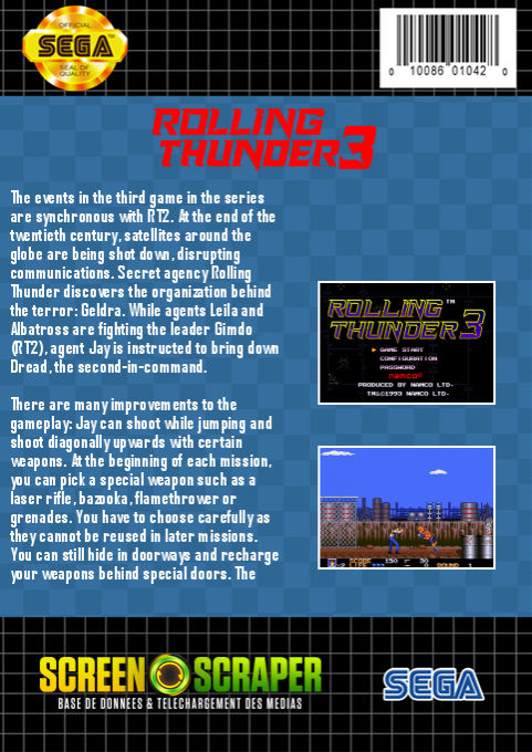 Rolling Thunder 3 — box-2D-back (SS)