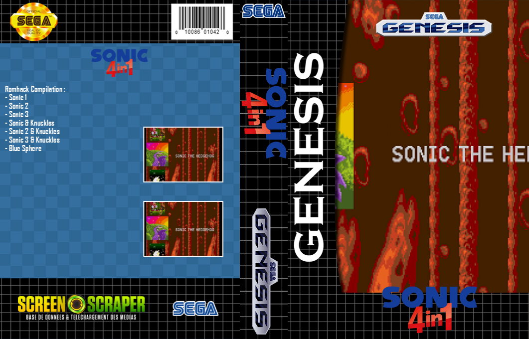 Sonic 4 In 1 — box-texture (SS)