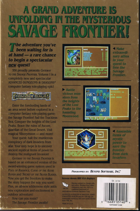 Gateway To The Savage Frontier — box-2D-back (US)