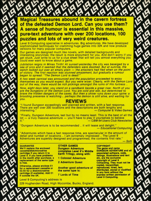 Dungeon Adventure — box-2D-back (EU)