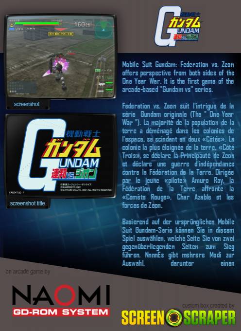 Mobile Suit Gundam : Federation vs Zeon — box-2D-back (SS)