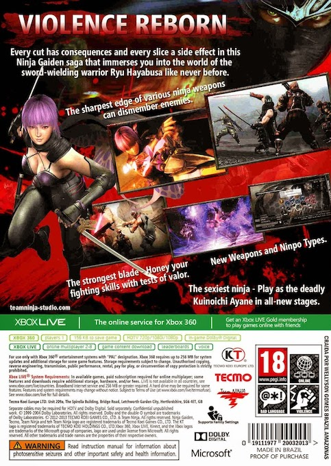 Ninja Gaiden 3 - Razor's Edge — box-2D-back (EU)