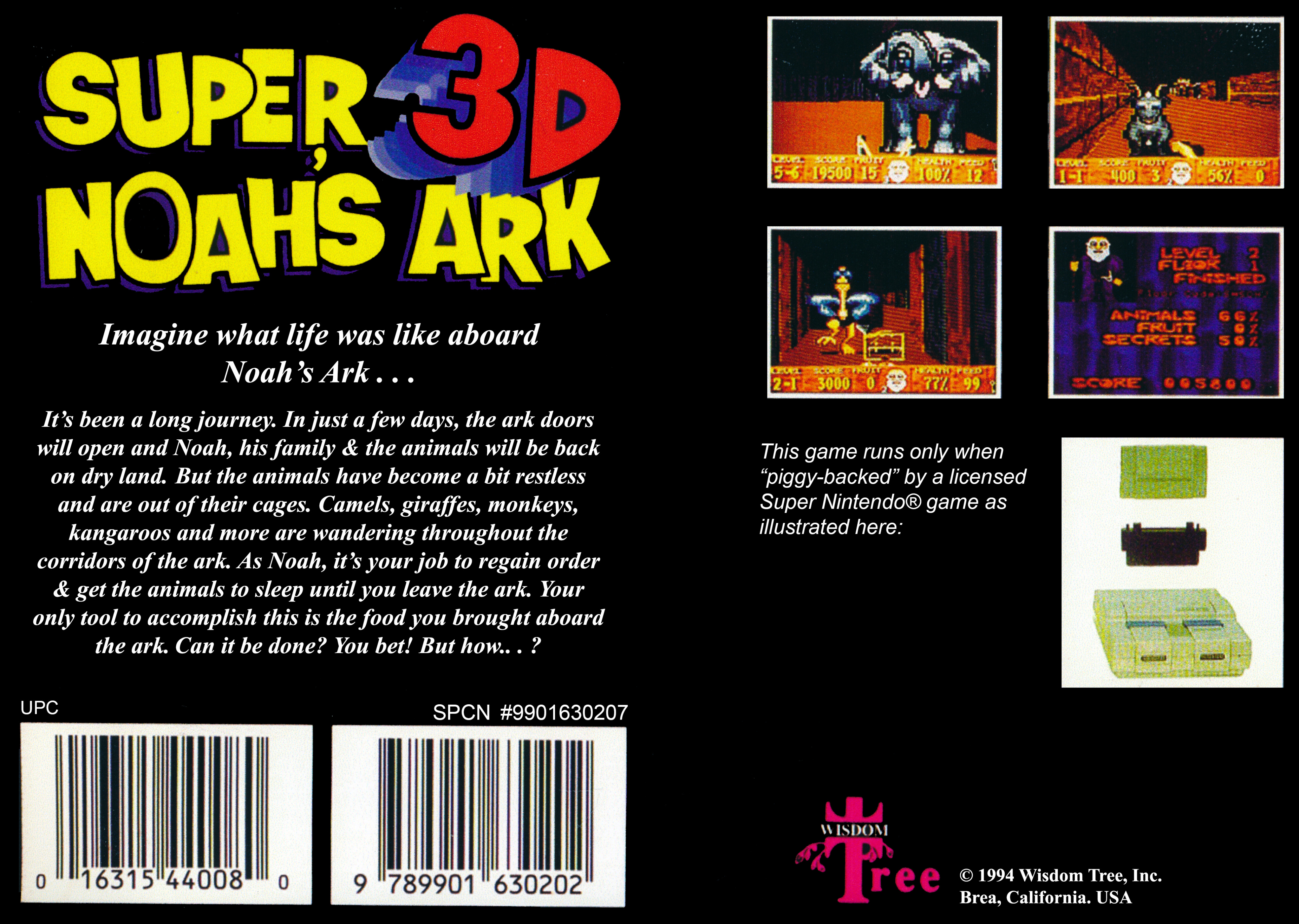 Super Noah's Ark 3d — box-2D-back (WOR)